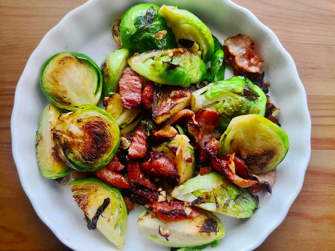 Brussel Sprouts with Bacon and Figs