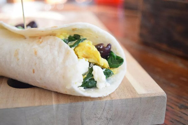 Spinach and Feta Breakfast Wrap